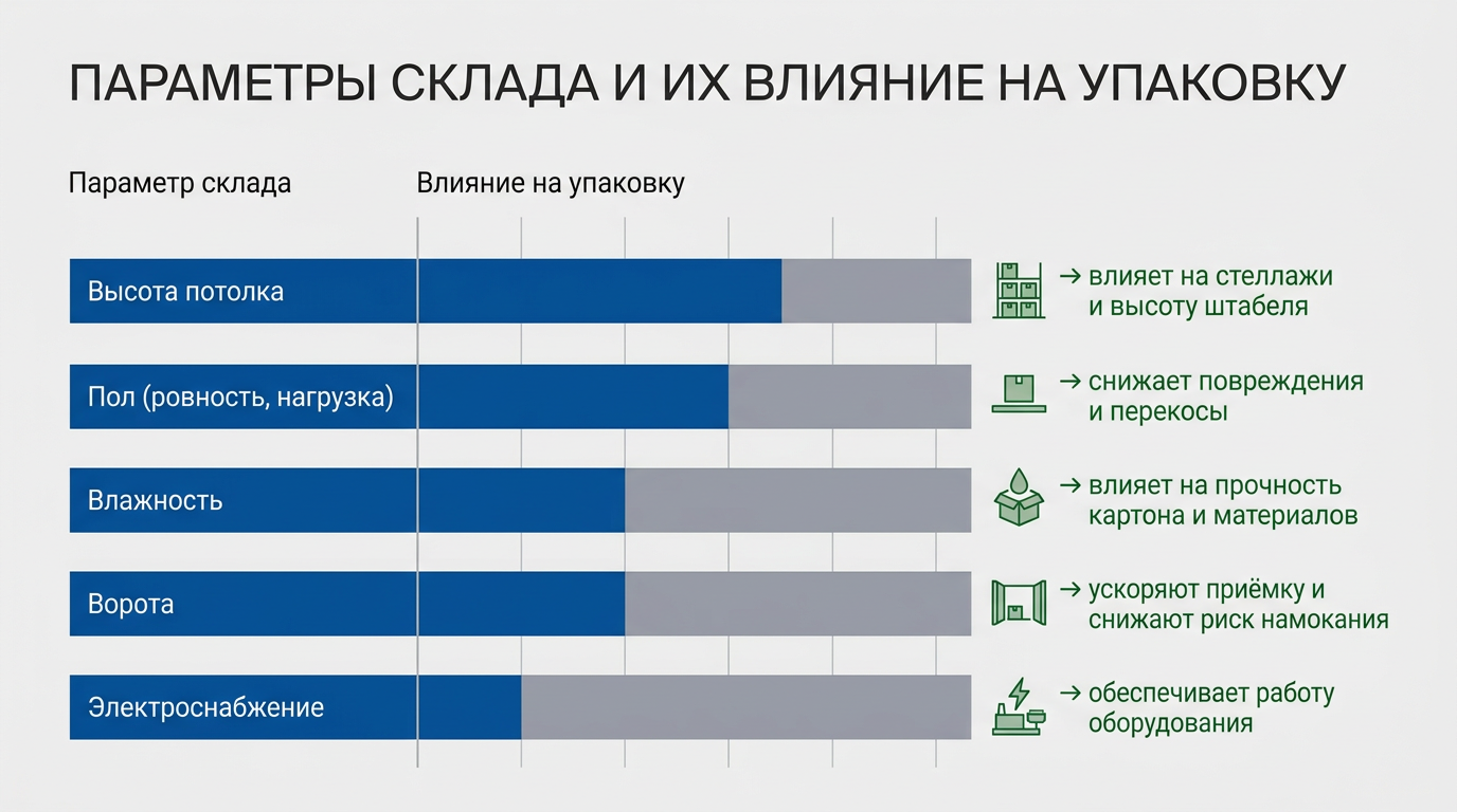Параметры склада и их влияние на упаковку